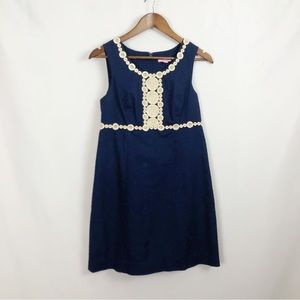 Lilly Pulitzer Navy Dress with Cream Accents